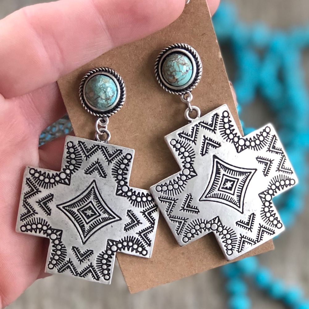 Native Cross Earrings